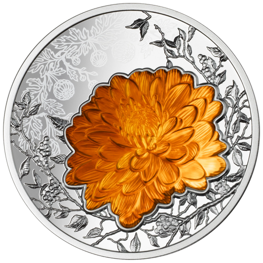2026 Niue Flowers of the Four Seasons - Chrysanthemum 1 oz Silver Coin