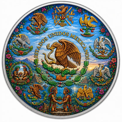 2024 Mexico Libertad Aztec Flower Wars Edition 1 oz Silver Coin (07/21)