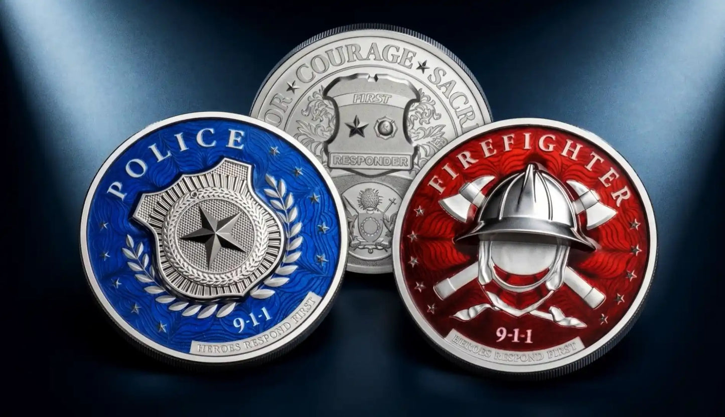 2026 Cook Islands First Responders Police & Firefighters 2 x 1 oz Silver Coin Set (06/17)