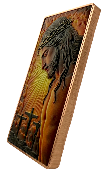 Jesus - He is Risen Colorized 5 oz Copper Bar (06/24)