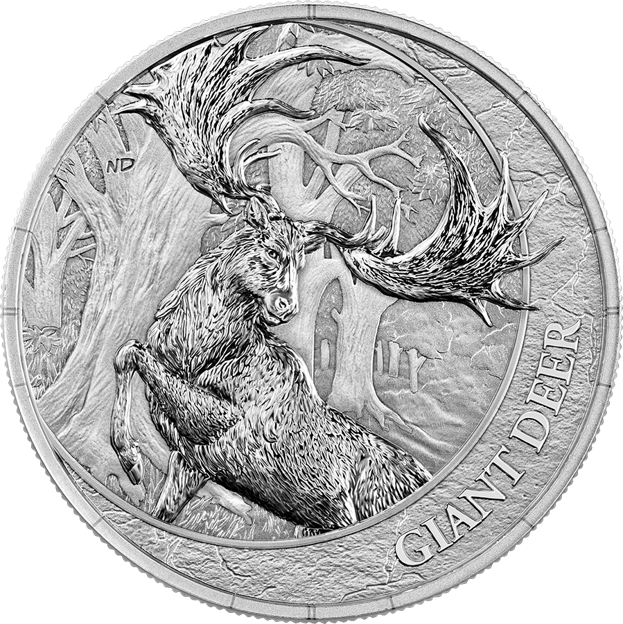 Estimate: 2026 Liberia Megafauna - Giant Deer BU 1 oz Silver Coin