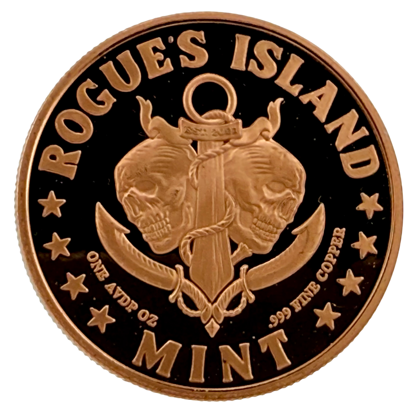 Steampunk Memento Mori HR Colorized 1 oz Copper Round (08/14)