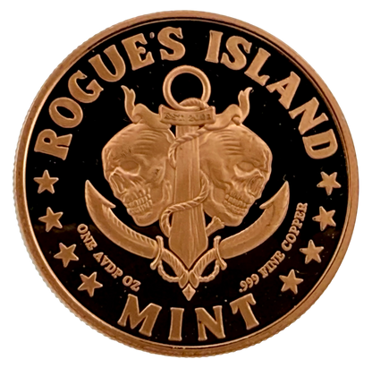Steampunk Memento Mori HR Colorized 1 oz Copper Round (08/14)