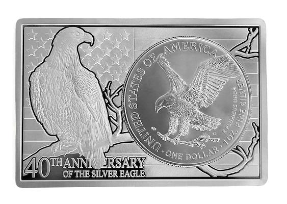 2026 U.S. Eagle 40th Ann. 3 oz Silver Coin in Bar