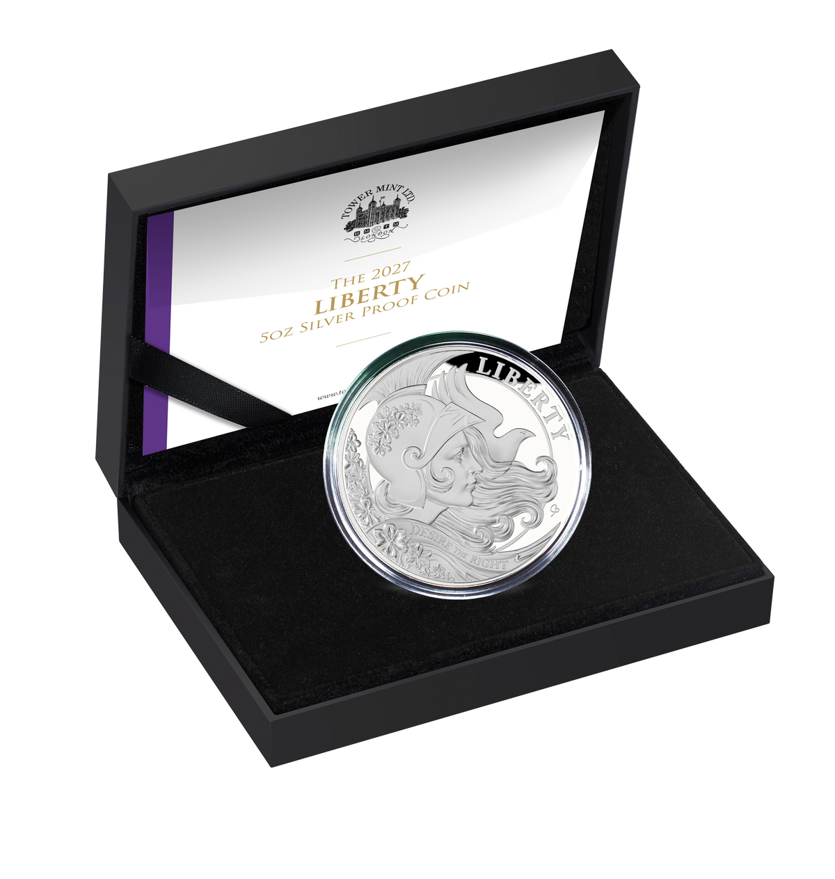 2027 Falkland Islands Liberty - Desire the Right Proof 5 oz Silver Coin