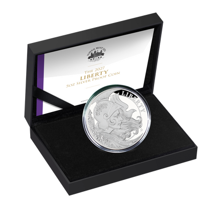 2027 Falkland Islands Liberty - Desire the Right Proof 5 oz Silver Coin