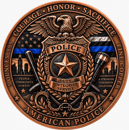 Police - Honor Courage Sacrifice 5 oz Copper Medal