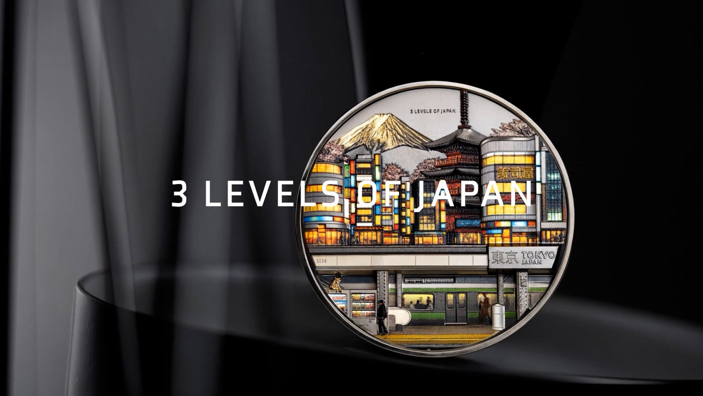 2026 Cook Islands 3 Levels of Japan 2 oz Silver Coin