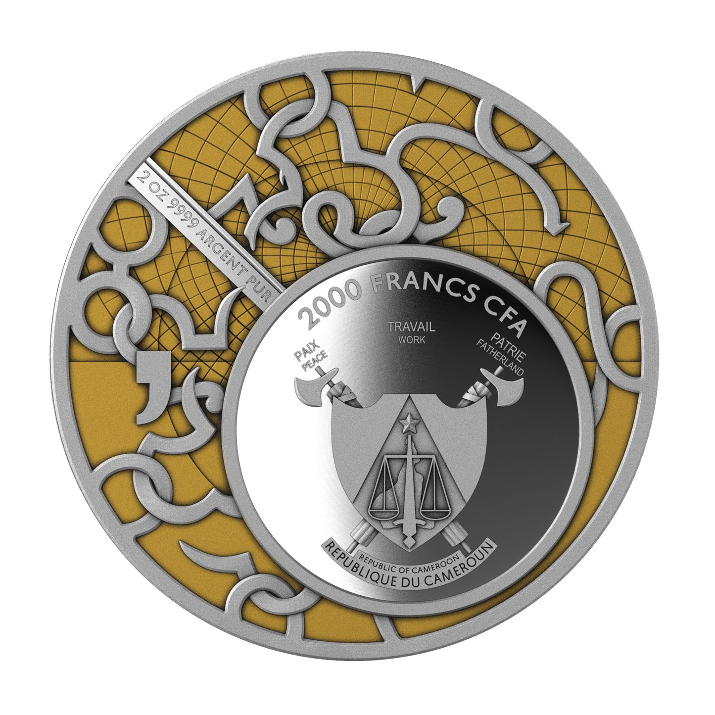2026 Cameroon Paris & the Three Graces Gold Gilt 2 oz Silver Coin (07/15)
