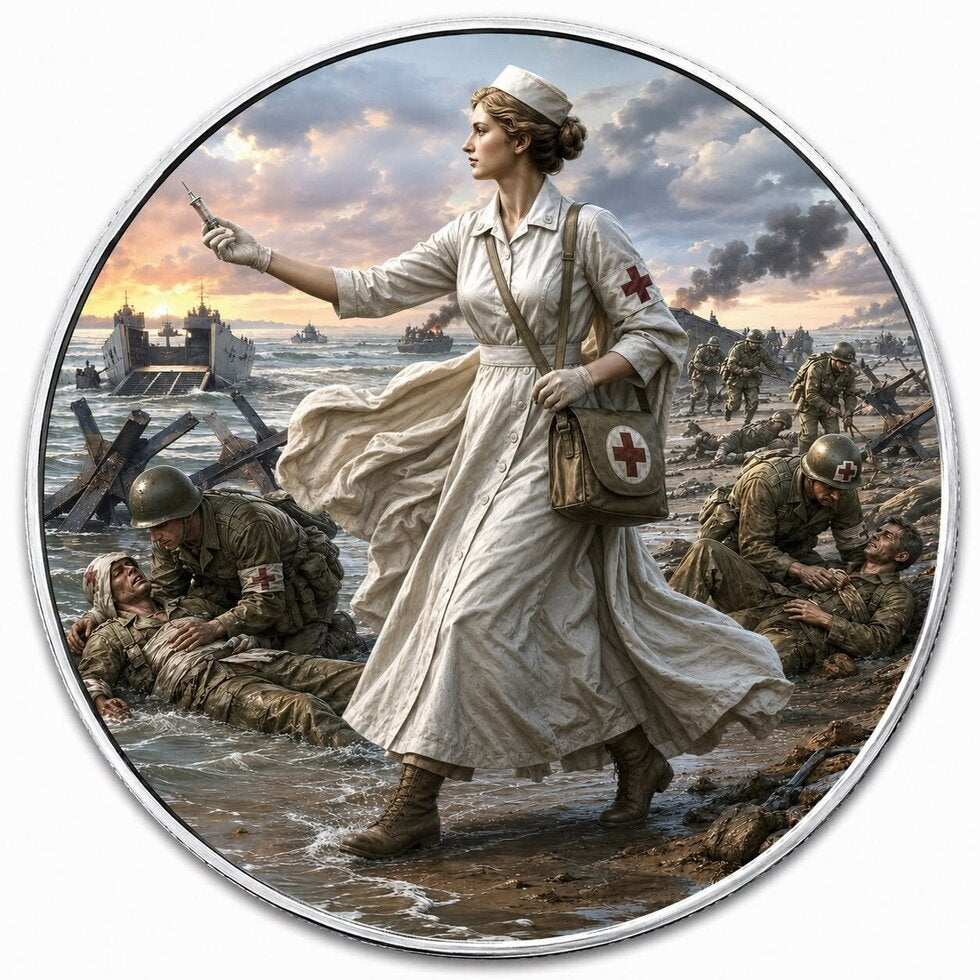 Estimate: 2026 U.S. Eagle The Medics & Messengers of Normandy Edition 1 oz Silver Coin (06/19)