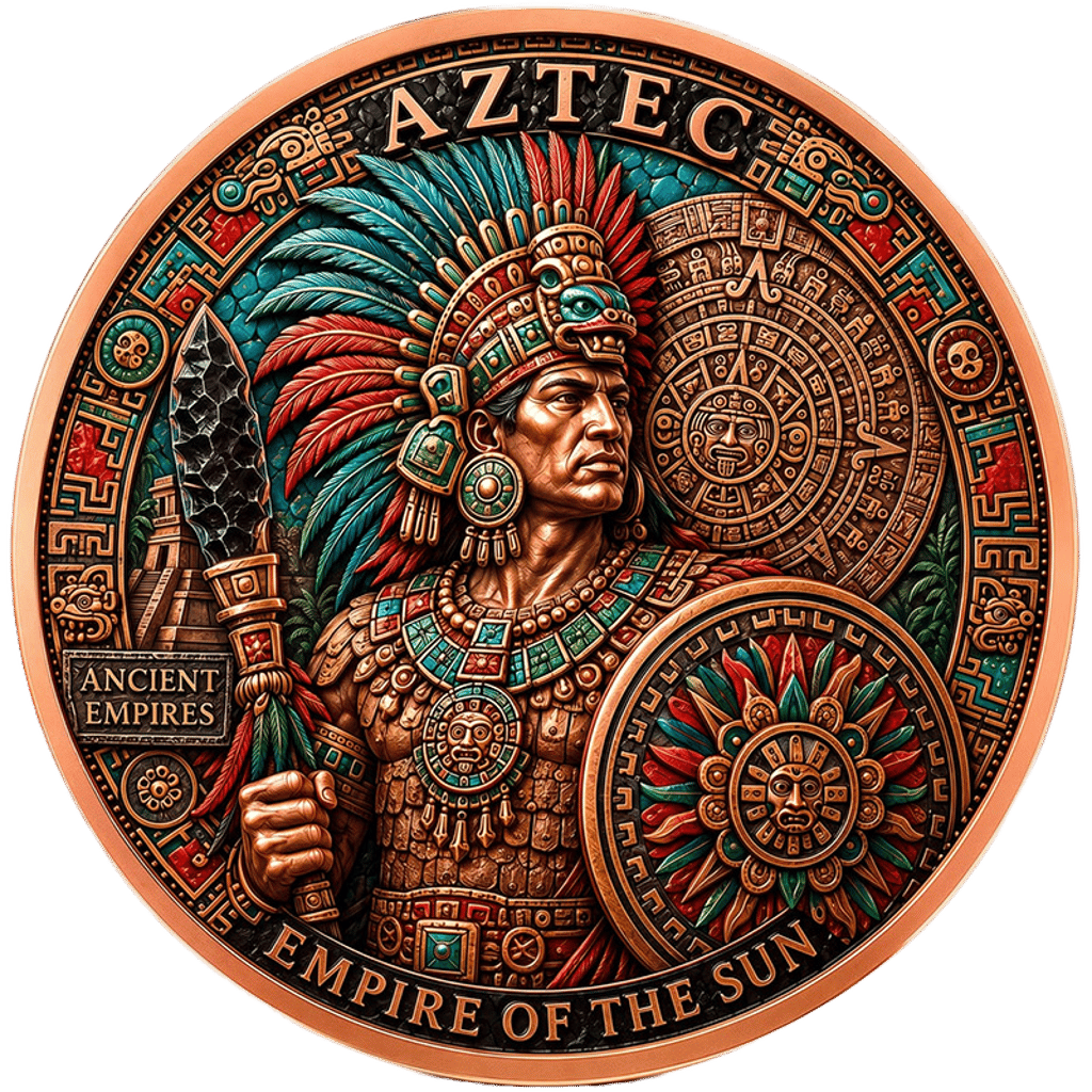 2026 Ancient Empires - Aztec Empire Colorized 1 oz Copper Round in Card