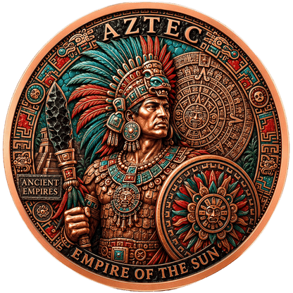 2026 Ancient Empires - Aztec Empire Colorized 1 oz Copper Round in Card