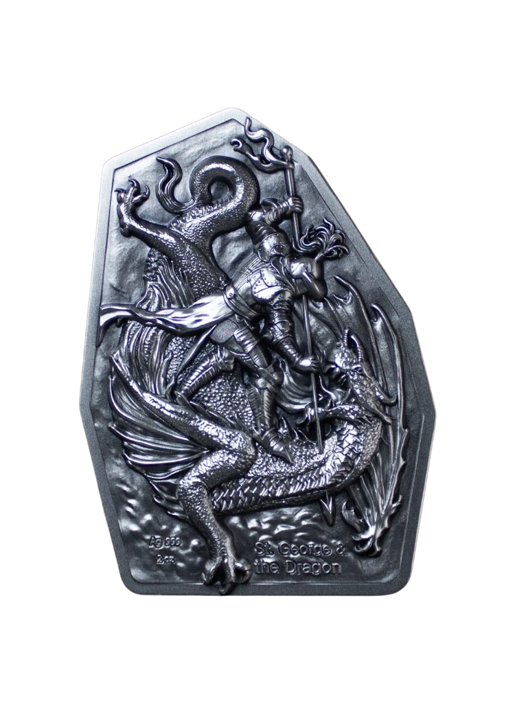 Estimate: 2026 Cameroon St. George & the Dragon Stacker 2 oz Silver Coin