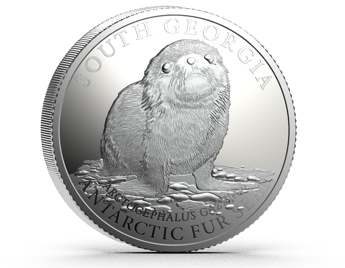 2027 South Georgia Antarctic Fur Seal Proof 2 oz Silver Coin