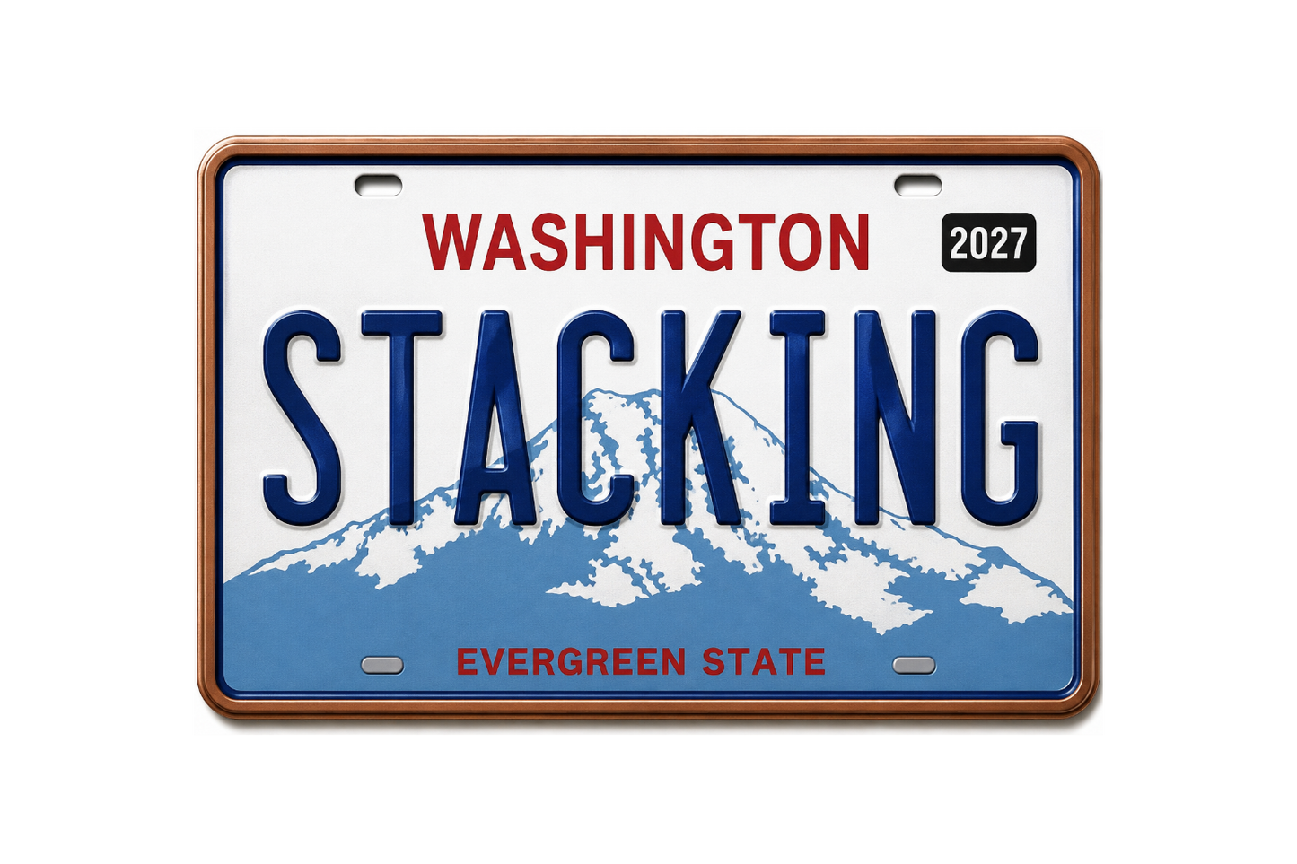 2027 Stacking Across America License Plate MICHIGAN Colorized 1 oz Copper Bar (Series 2)