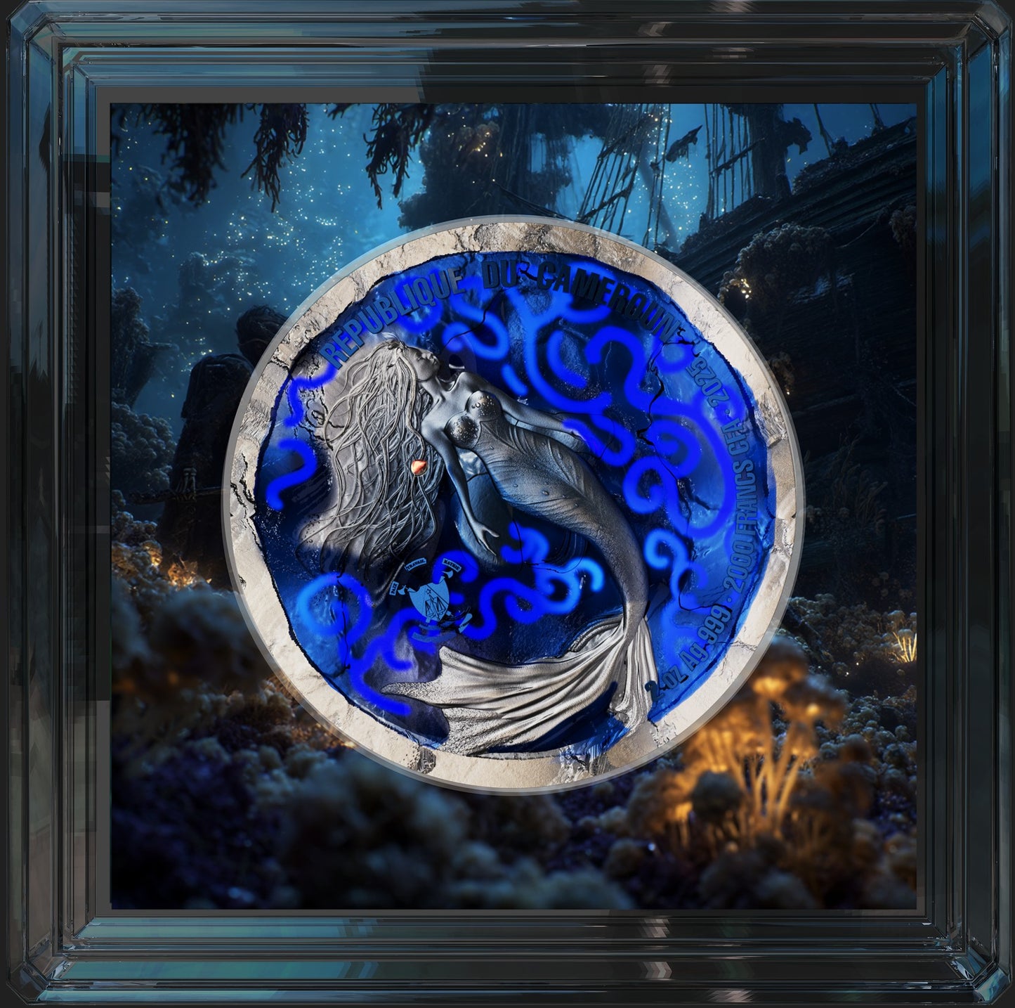 In Stock! 2025 Cameroon Seduction of the Sea Siren 2 oz Silver Coin (Antique)