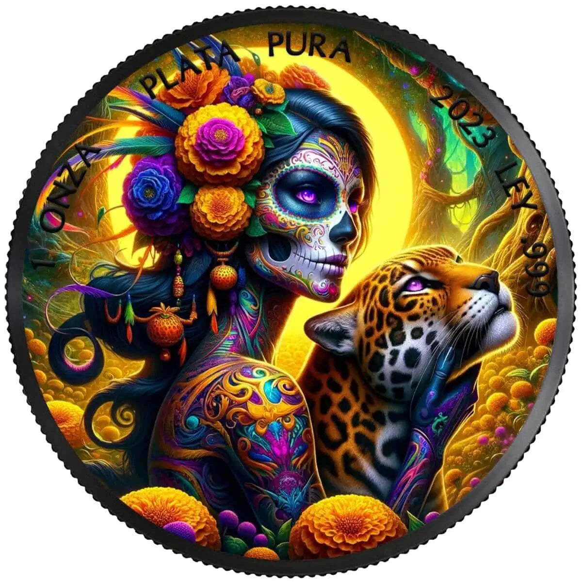 2023 Mexico Libertad Dia de los Muertos 1 oz Silver Colorized Coin
