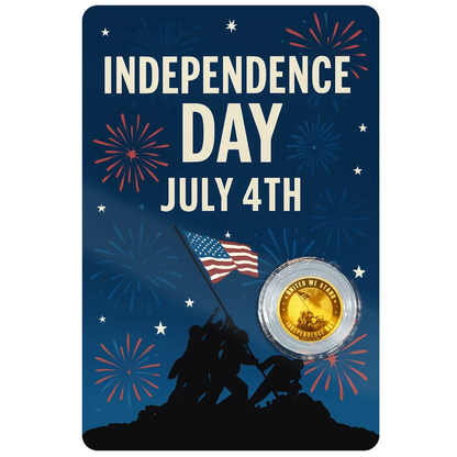 In Stock 2026 Liberia United We Stand IWA Jima 1/1000 oz Gold Coin in Card
