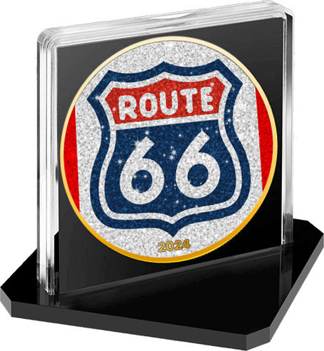 2024 U.S. Eagle Route 66 Diamond Flag Edition 1 oz Silver Coin (Order by 05/17)