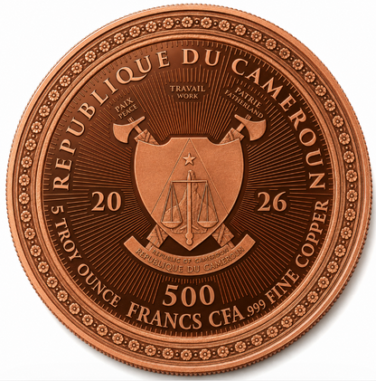 2026 Cameroon Guardian Angel 5 oz Copper Coin