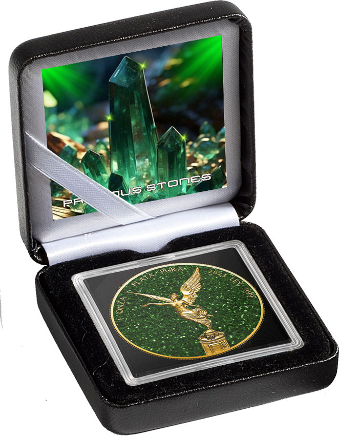 2023 Mexico Libertad Precious Gems Emerald Edition 1 oz Silver Coin (07/18)