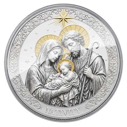 2026 Cameroon Nativity 5 oz White Brass Coin (06/19)