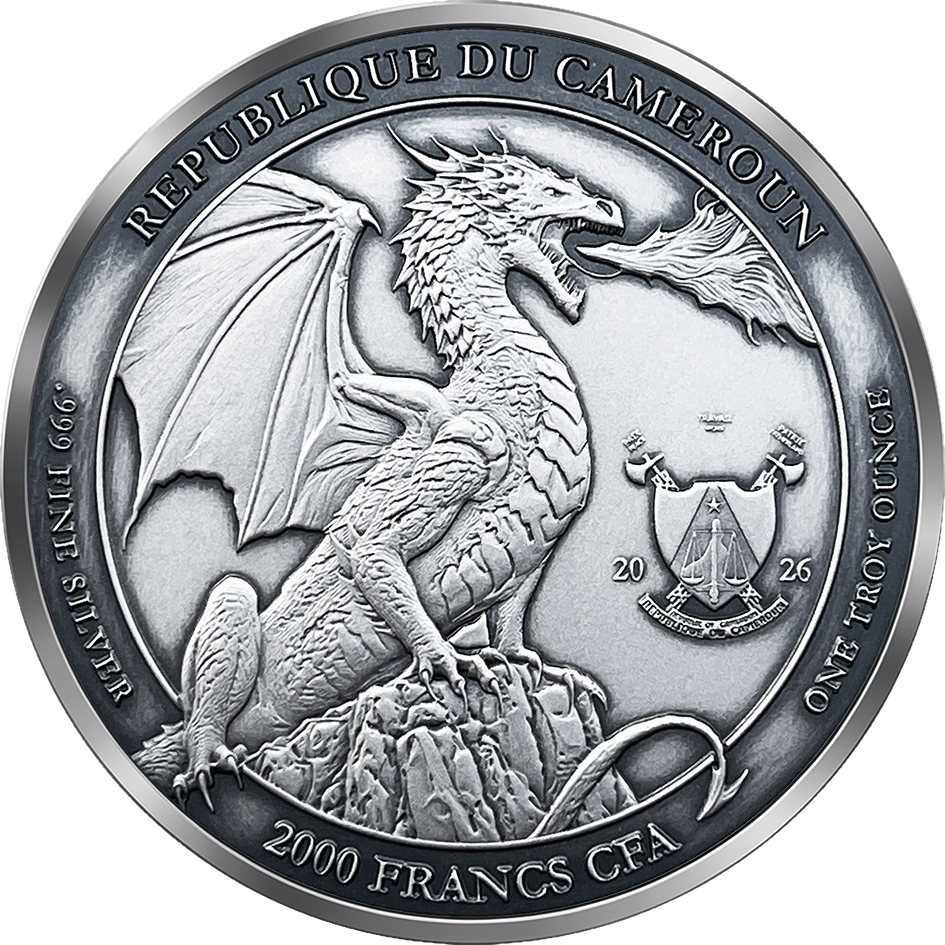 2026 Cameroon Emerald Dragon Eye 1 oz Silver Coin