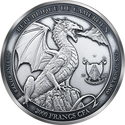 2026 Cameroon Emerald Dragon Eye 1 oz Silver Coin