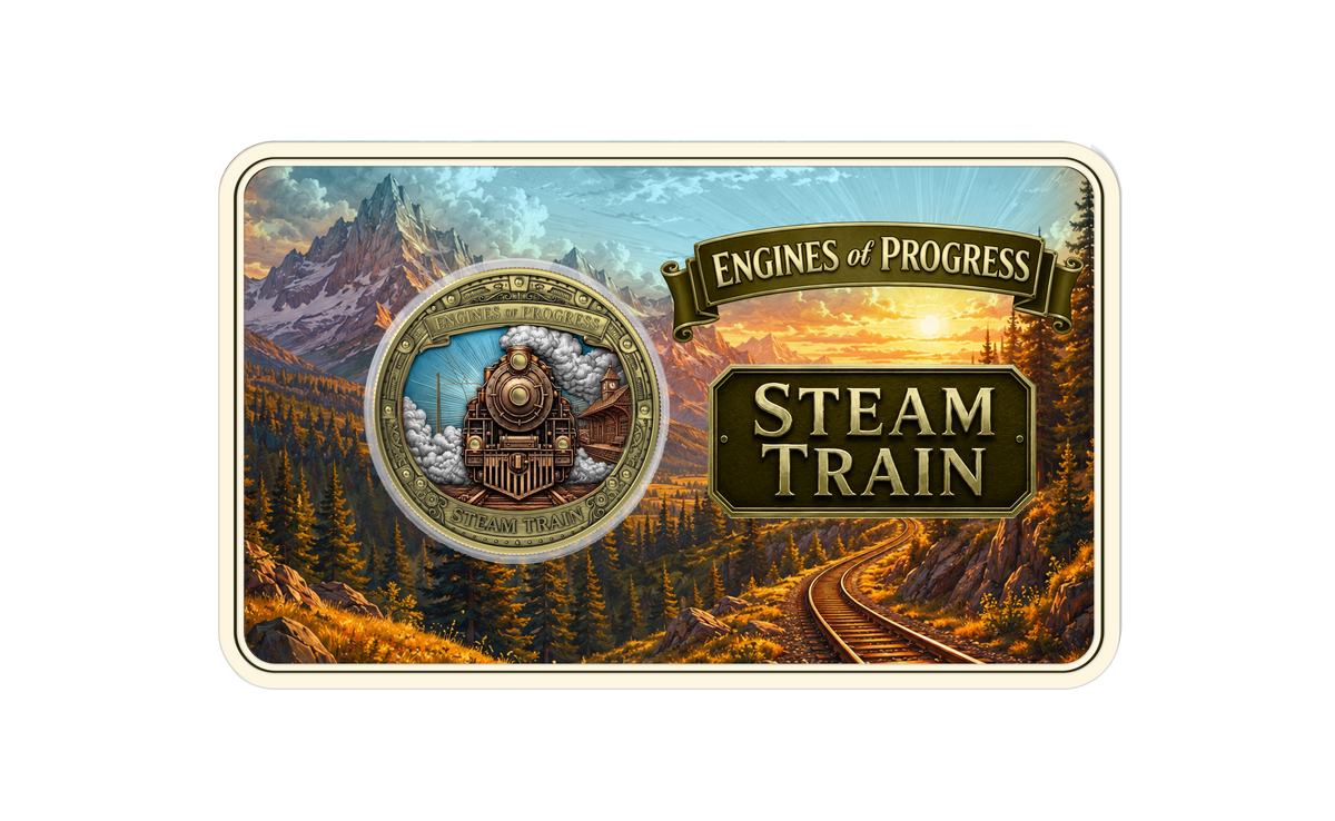 2026 Solomon Islands Engines of Progress - Steam Train 10g CN Coin in Card