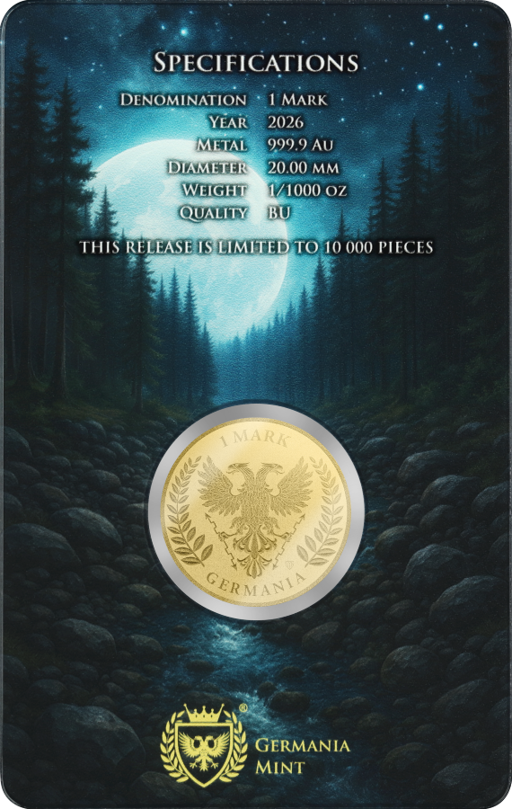 2026 Germania Lady Germania 1/1000 oz Gold Round in Card (07/13)