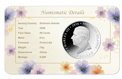 2026 Solomon Islands Water Color Honey Bee Silver-Plated 10g CN Coin in Card (07/08)