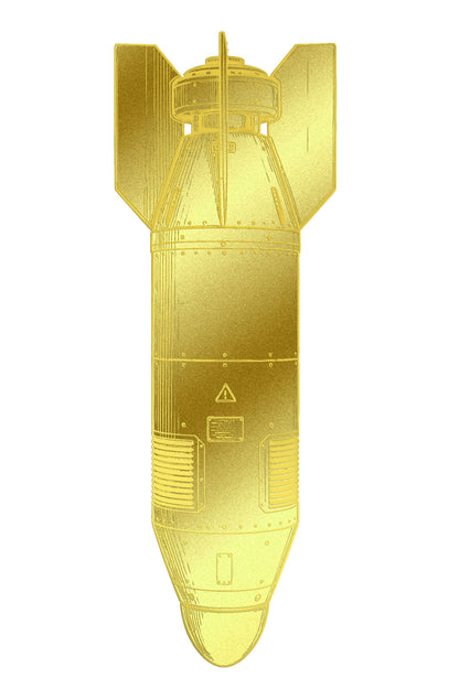 Nuclear Bomb Shaped 1/1000 oz Gold Medal in Card (06/22)