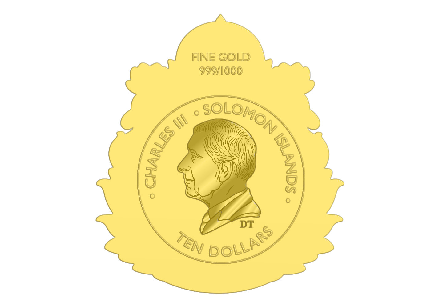 2026 Solomon Islands Diwali Shaped 1/1000 oz Gold Coin in Card