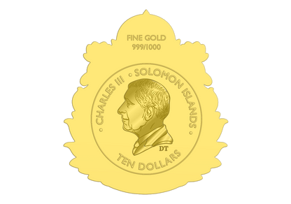 2026 Solomon Islands Diwali Shaped 1/1000 oz Gold Coin in Card