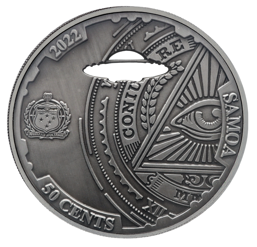 2022 Samoa Conspiracy Collection - Area 51 Cut-Out CN Coin in Card