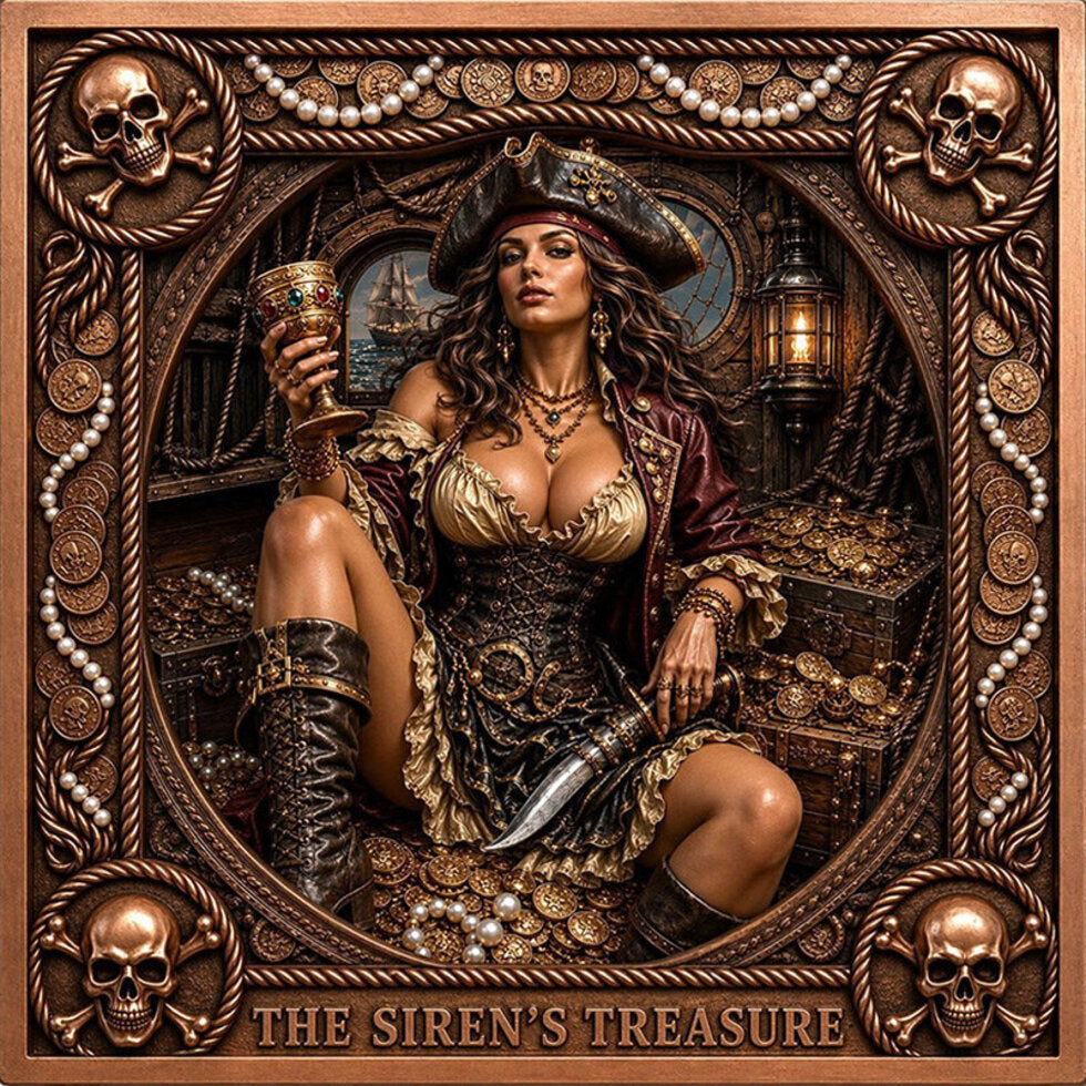 The Siren's Treasure Colorized 5 oz Copper Medal (06/23)