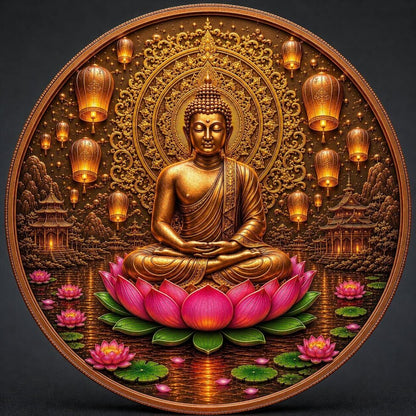 Lotus Buddha Colorized 5 oz Copper Medal (06/19)