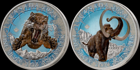 2023-2024 Canada Ice Age Rhodium Diamond Crystal Edition 2 x 2 oz Silver Coin Set (07/07)