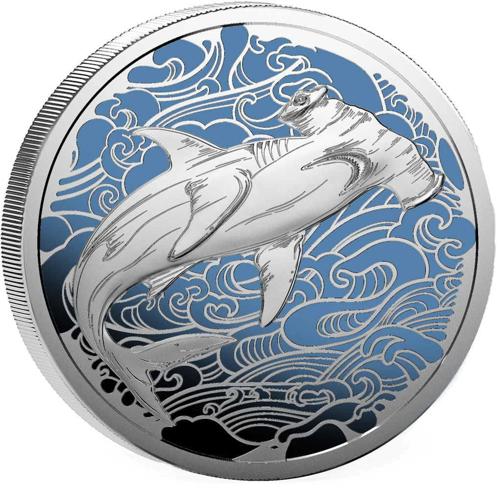 2026 Pitcairn Islands Ocean Wonders Hammerhead Shark Proof 1 oz Silver Coin