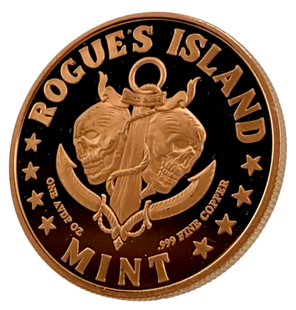 Steampunk Memento Mori HR Colorized 1 oz Copper Round (08/14)