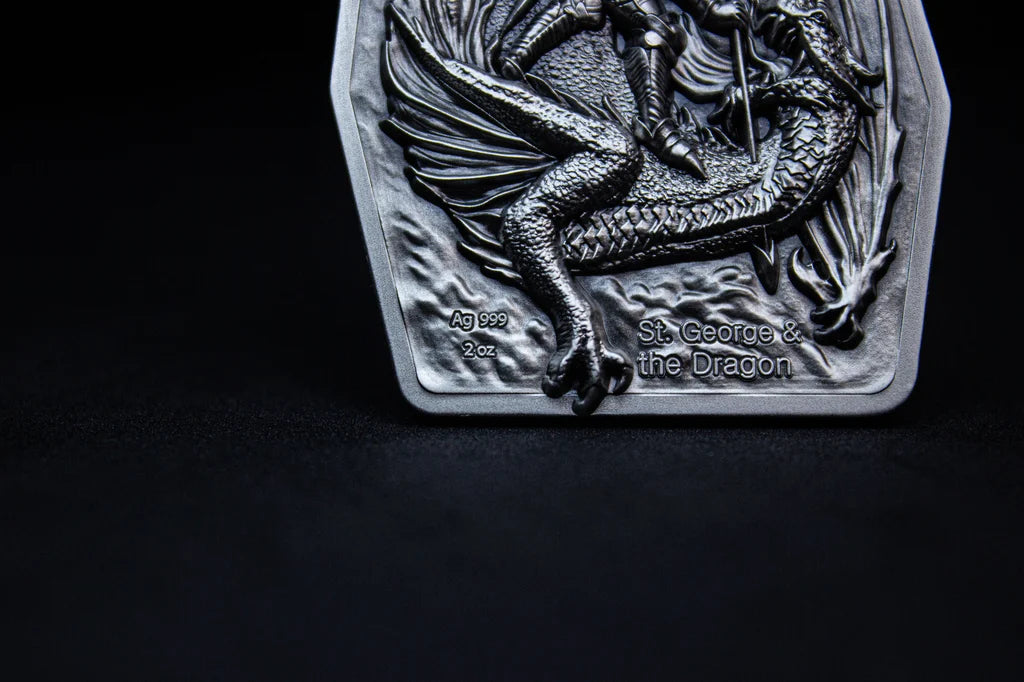 Estimate: 2026 Cameroon St. George & the Dragon Stacker 2 oz Silver Coin