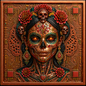 Día De Los Muertos Cyber Skull 2 Piece Design 7.5 AVDP oz .999 Fine Copper Collectible Bar