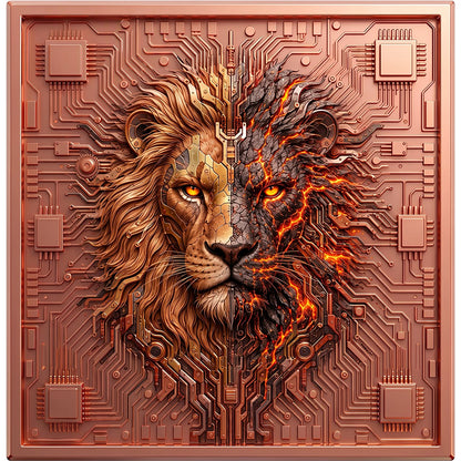 Cyber Lion - Duality of Nature 1 oz Copper Bar