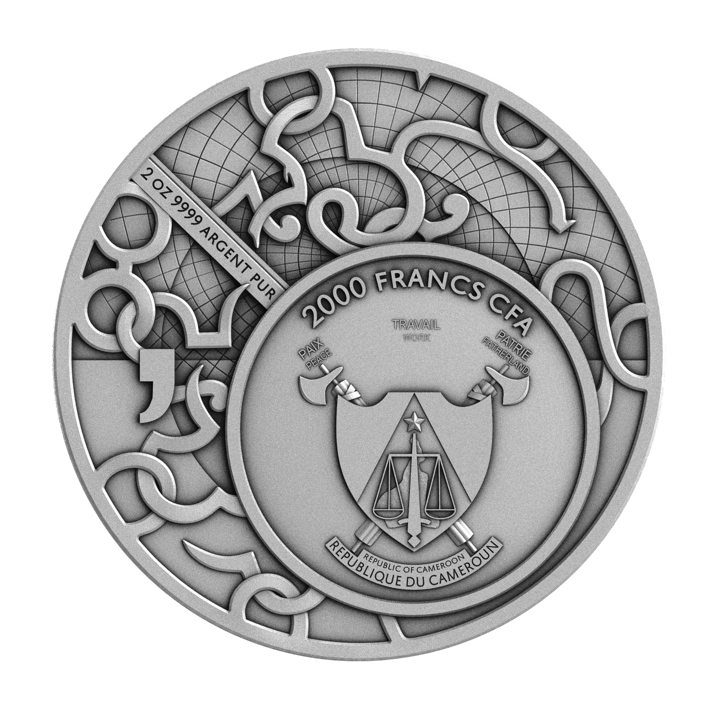 2026 Cameroon Paris & the Three Graces Antiqued 2 oz Silver Coin (07/15)