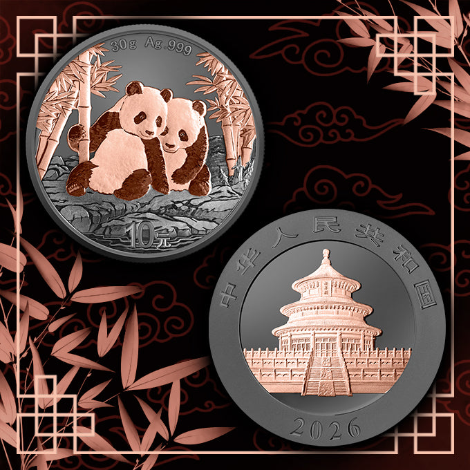 2026 China Panda Black & Pink Edition 1 oz Silver Coin (08/07)