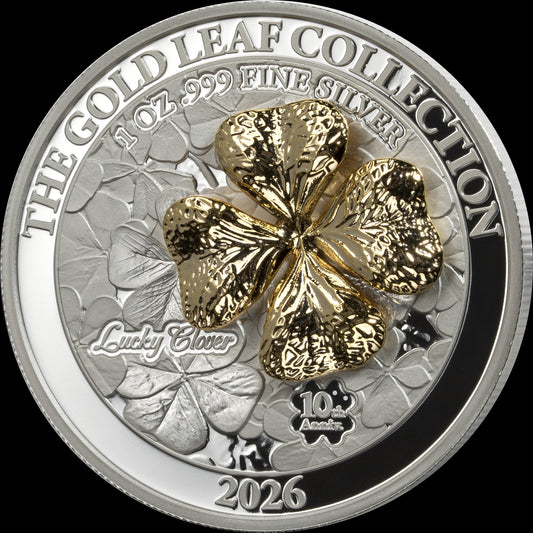 2026 Samoa Gold Leaf Clover 1 oz Silver Coin