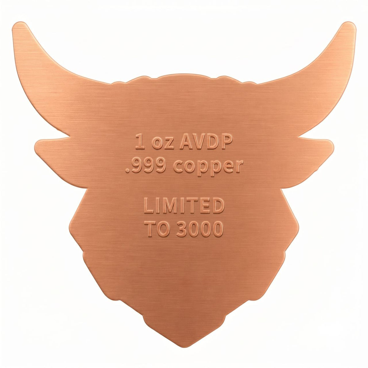 Cyber Bull Shaped 1 oz Copper Medal