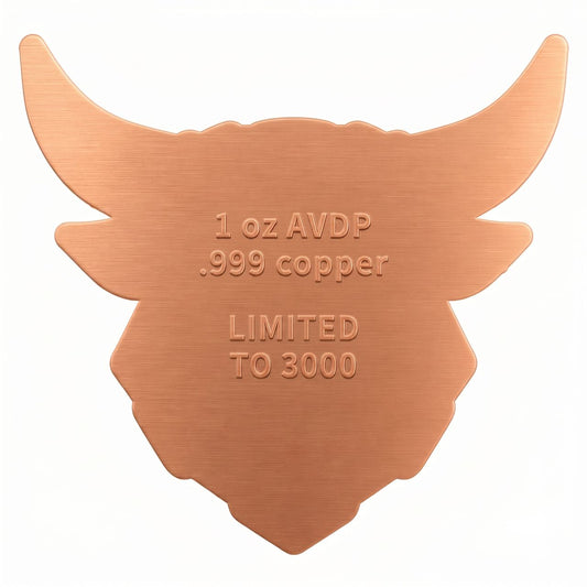 Cyber Bull Shaped 1 oz Copper Medal (06/30)