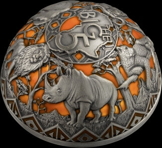 2026 Burundi Big 5 Africa Half-Spherical 2 oz Silver Coin