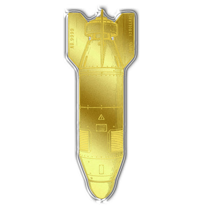 Nuclear Bomb Shaped 1/1000 oz Gold Medal in Card (06/22)